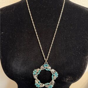 Southwest Turquoise Style Wreath Necklace | Boho Statement